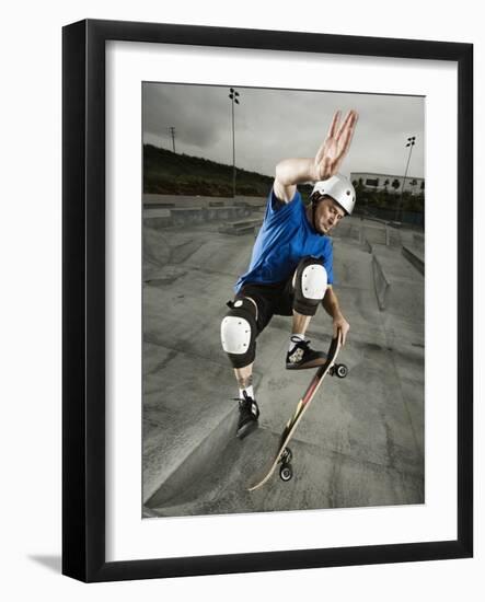 Skateboarder Performing Tricks-null-Framed Photographic Print