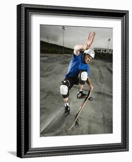 Skateboarder Performing Tricks-null-Framed Photographic Print