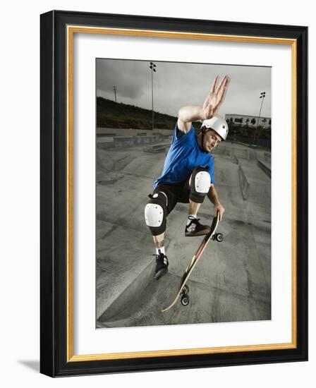 Skateboarder Performing Tricks-null-Framed Photographic Print