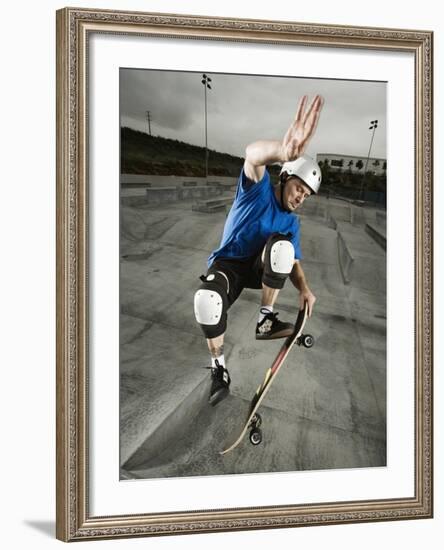 Skateboarder Performing Tricks-null-Framed Photographic Print