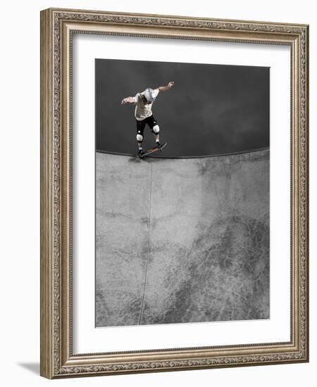 Skateboarder Performing Tricks-null-Framed Photographic Print