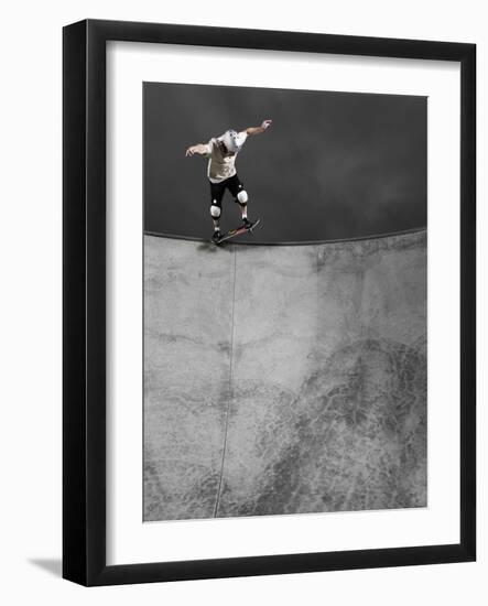 Skateboarder Performing Tricks-null-Framed Photographic Print