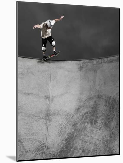 Skateboarder Performing Tricks-null-Mounted Photographic Print