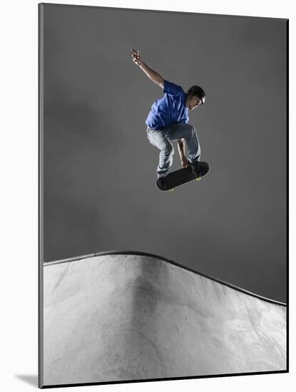 Skateboarder Performing Tricks-null-Mounted Photographic Print