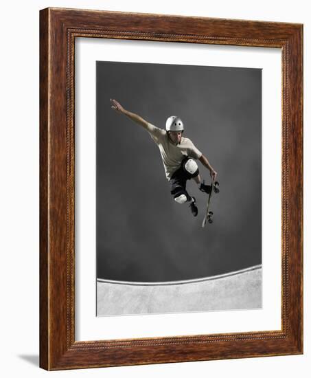 Skateboarder Performing Tricks-null-Framed Photographic Print