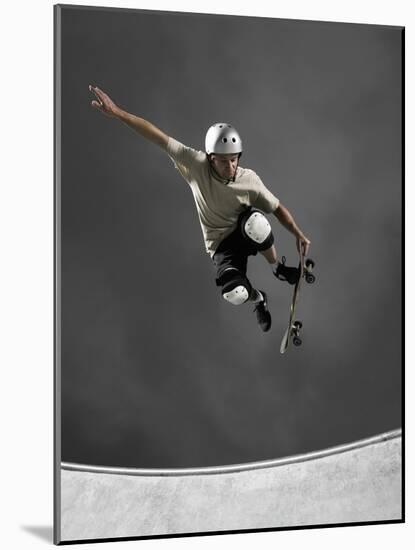 Skateboarder Performing Tricks-null-Mounted Photographic Print