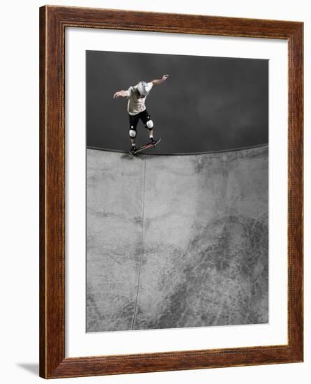 Skateboarder Performing Tricks-null-Framed Photographic Print