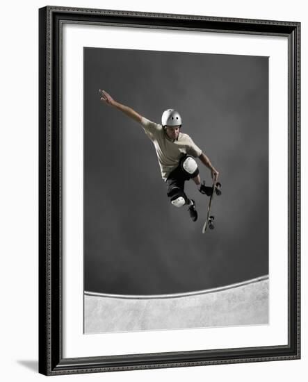 Skateboarder Performing Tricks-null-Framed Photographic Print