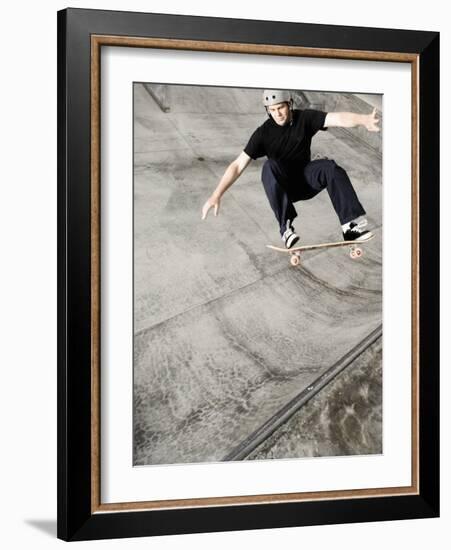 Skateboarder Performing Tricks-null-Framed Photographic Print