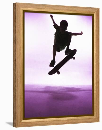 Skateboarder Silhouette-null-Framed Premier Image Canvas