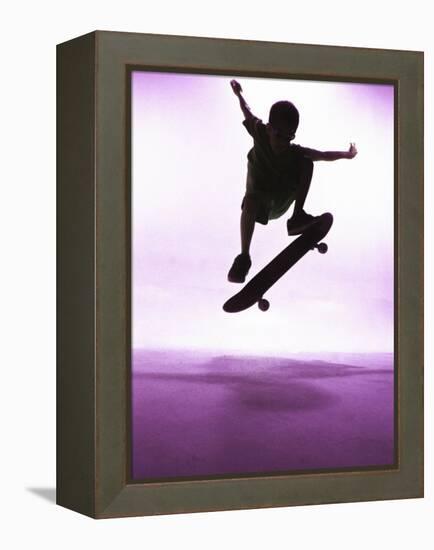 Skateboarder Silhouette-null-Framed Premier Image Canvas