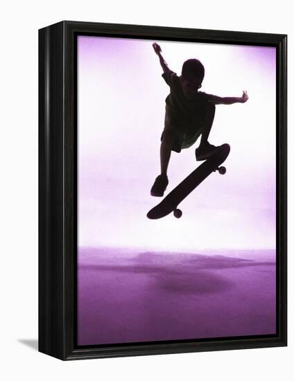 Skateboarder Silhouette-null-Framed Premier Image Canvas