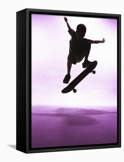 Skateboarder Silhouette-null-Framed Premier Image Canvas