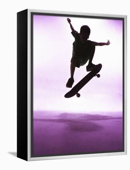 Skateboarder Silhouette-null-Framed Premier Image Canvas