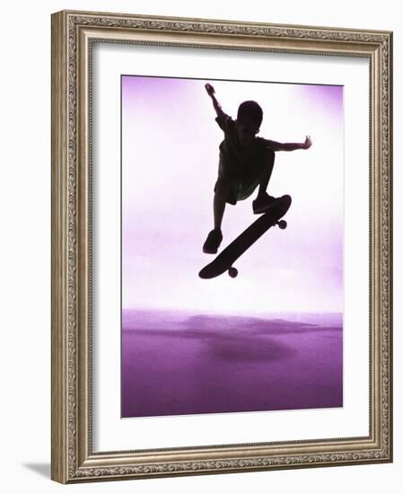 Skateboarder Silhouette-null-Framed Photographic Print