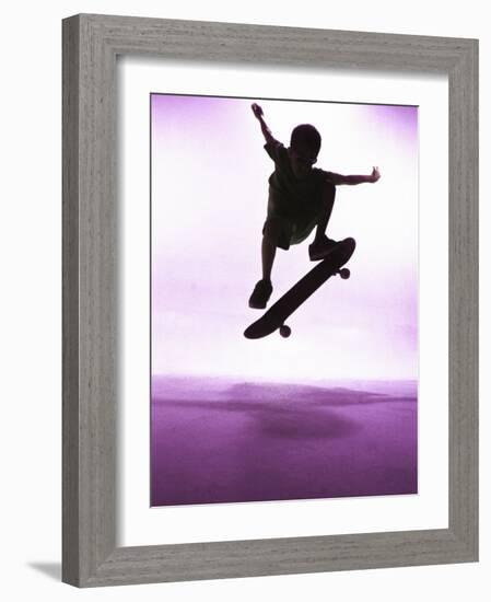 Skateboarder Silhouette-null-Framed Photographic Print