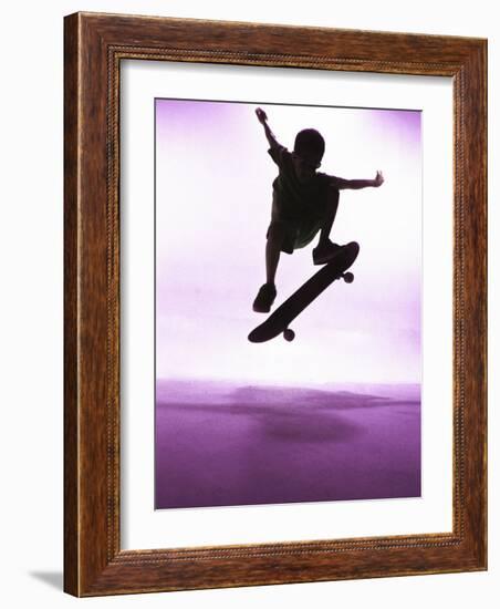 Skateboarder Silhouette-null-Framed Photographic Print