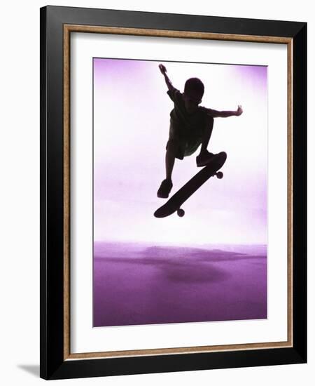 Skateboarder Silhouette-null-Framed Photographic Print