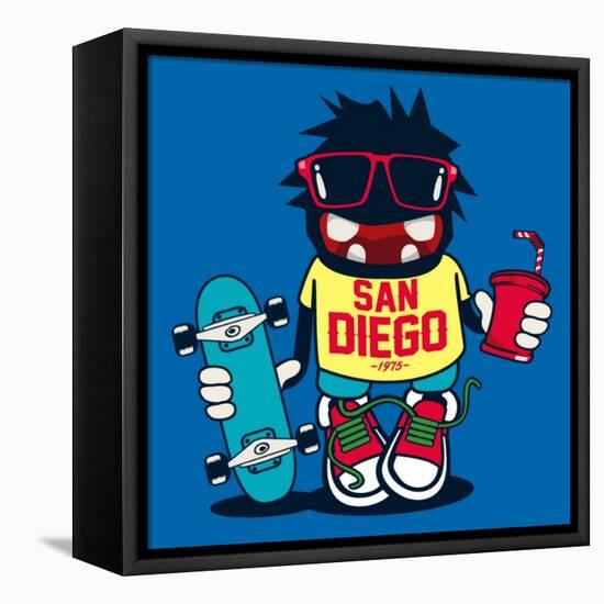 Skater Monster-braingraph-Framed Stretched Canvas