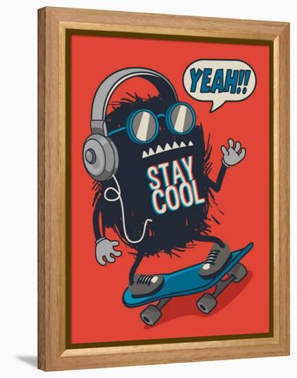 Skater Monster-braingraph-Framed Stretched Canvas