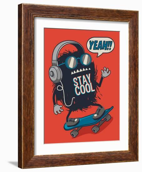 Skater Monster-braingraph-Framed Art Print