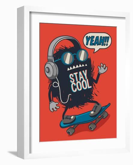 Skater Monster-braingraph-Framed Art Print