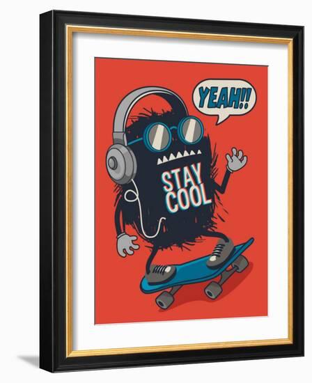 Skater Monster-braingraph-Framed Art Print