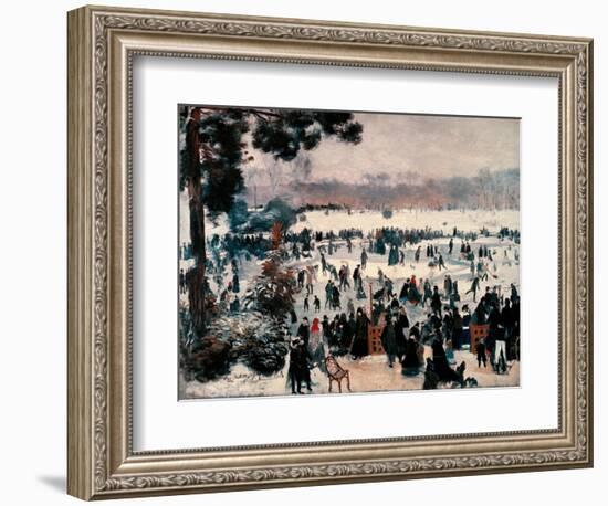 “Skaters at the Bois De Boulogne in Paris ” , 1868 (Oil on Canvas)-Pierre Auguste Renoir-Framed Giclee Print