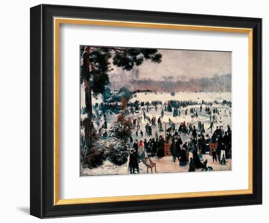 “Skaters at the Bois De Boulogne in Paris ” , 1868 (Oil on Canvas)-Pierre Auguste Renoir-Framed Giclee Print