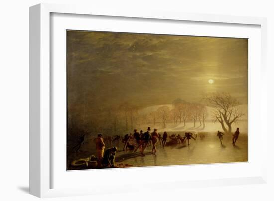 Skaters: Duddingston Loch by Moonlight, 1857-Charles Lees-Framed Giclee Print