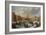 Skaters, Kolf Players, Elegant Ladies and Gentlemen on a Frozen Moat outside City Walls of Kampen-Barent Avercamp-Framed Giclee Print