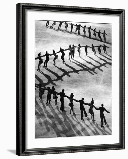 Skaters of Hollywood Ice Revue at Madison Square Garden-Gjon Mili-Framed Premium Photographic Print