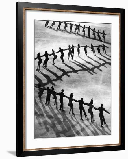 Skaters of Hollywood Ice Revue at Madison Square Garden-Gjon Mili-Framed Premium Photographic Print