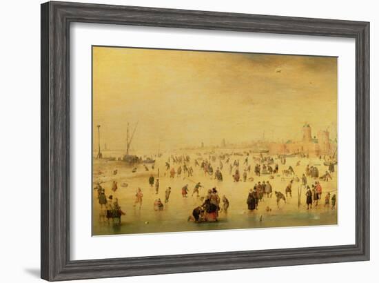 Skaters on a Frozen River, 17th Century-Barent Avercamp-Framed Giclee Print