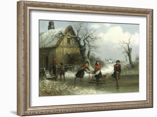 Skaters on a Pond-Thomas Smythe-Framed Giclee Print