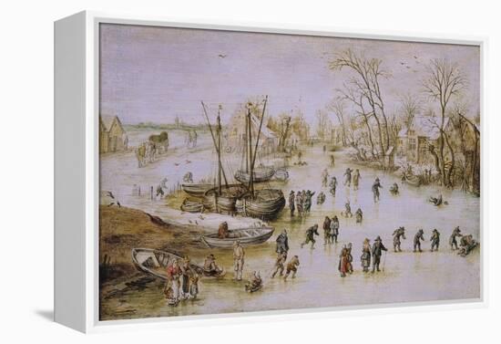 Skaters on the Lake-Jan Brueghel the Younger-Framed Premier Image Canvas