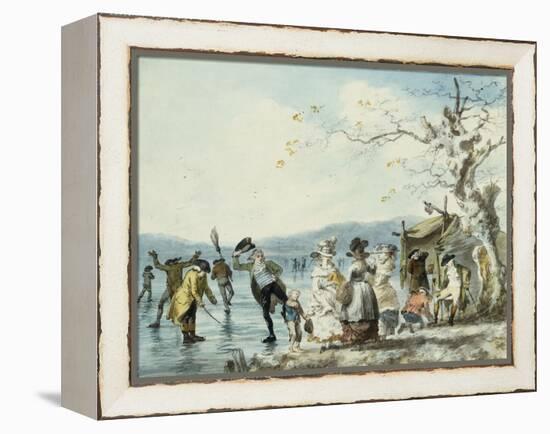 Skaters on the Serpentine, Hyde Park, London, 1786-Julius Caesar Ibbetson-Framed Premier Image Canvas