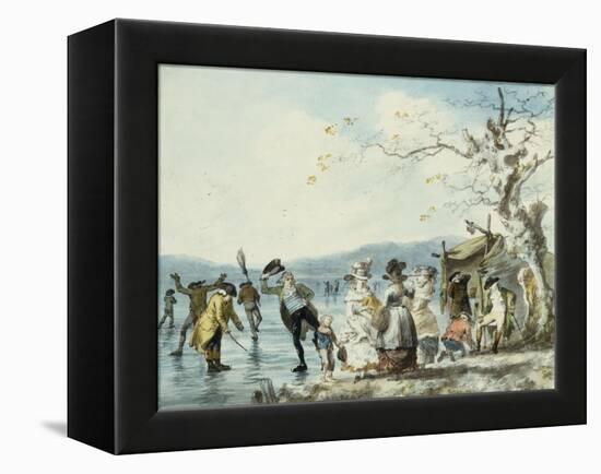 Skaters on the Serpentine, Hyde Park, London, 1786-Julius Caesar Ibbetson-Framed Premier Image Canvas