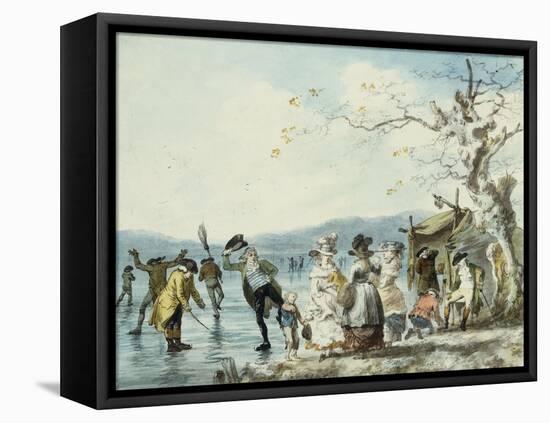 Skaters on the Serpentine, Hyde Park, London, 1786-Julius Caesar Ibbetson-Framed Premier Image Canvas