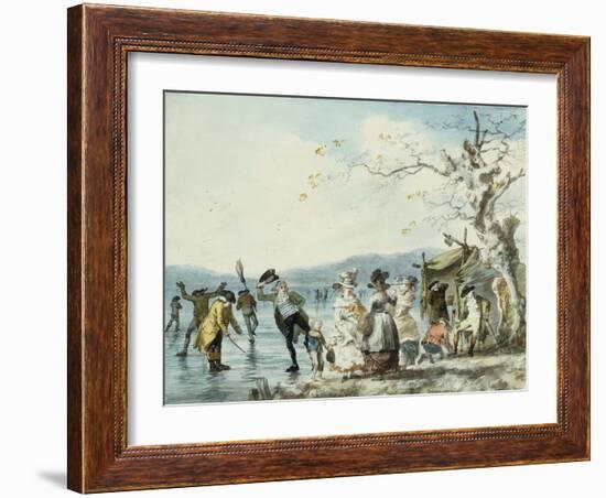 Skaters on the Serpentine, Hyde Park, London, 1786-Julius Caesar Ibbetson-Framed Giclee Print