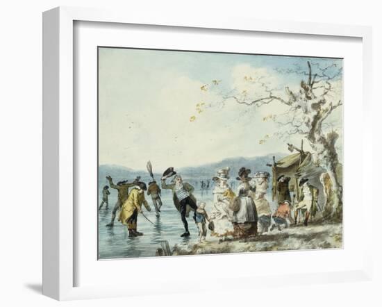 Skaters on the Serpentine, Hyde Park, London, 1786-Julius Caesar Ibbetson-Framed Giclee Print