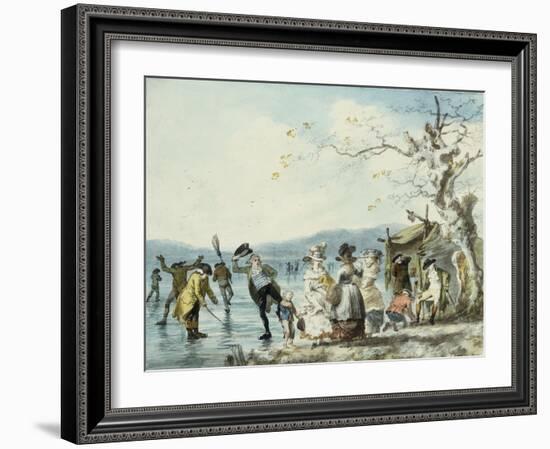 Skaters on the Serpentine, Hyde Park, London, 1786-Julius Caesar Ibbetson-Framed Giclee Print