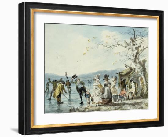 Skaters on the Serpentine, Hyde Park, London, 1786-Julius Caesar Ibbetson-Framed Giclee Print