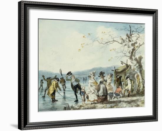 Skaters on the Serpentine, Hyde Park, London, 1786-Julius Caesar Ibbetson-Framed Giclee Print