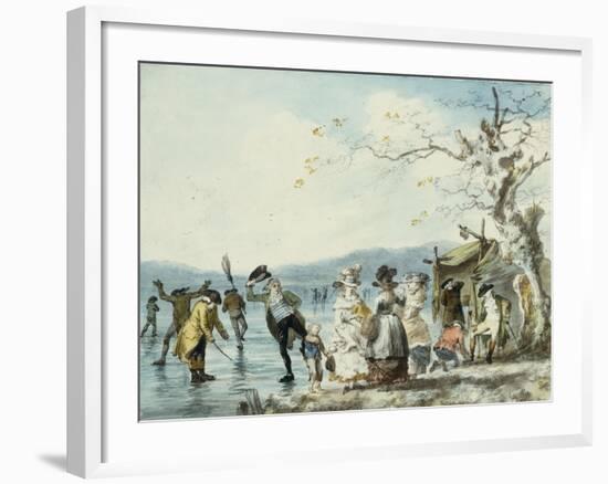 Skaters on the Serpentine, Hyde Park, London, 1786-Julius Caesar Ibbetson-Framed Giclee Print