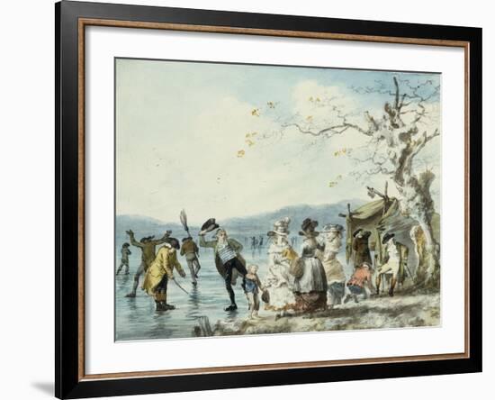 Skaters on the Serpentine, Hyde Park, London, 1786-Julius Caesar Ibbetson-Framed Giclee Print