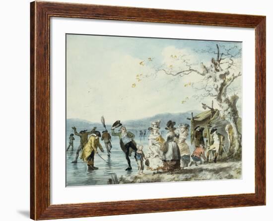 Skaters on the Serpentine, Hyde Park, London, 1786-Julius Caesar Ibbetson-Framed Giclee Print