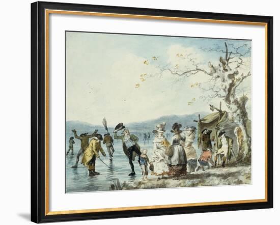 Skaters on the Serpentine, Hyde Park, London, 1786-Julius Caesar Ibbetson-Framed Giclee Print