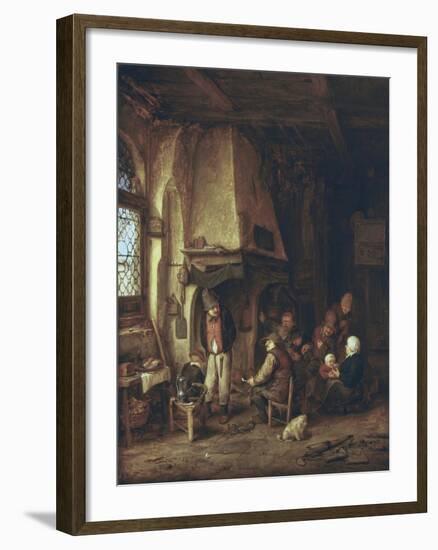 Skaters: Peasants in an Interior-Adriaen Van Ostade-Framed Art Print