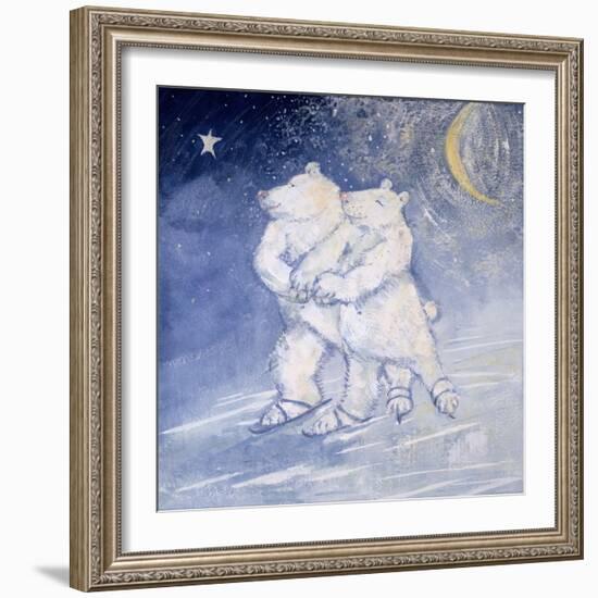 Skating by Moonlight-David Cooke-Framed Giclee Print